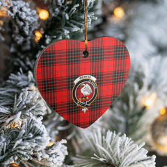 Clan Wemyss Modern Tartan Crest Heart Ceramic Ornament BM81 Wemyss Modern Tartan Tartan Christmas   