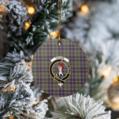 Clan Taylor Weathered Tartan Crest Round Ceramic Ornament JF86 Taylor Weathered Tartan Tartan Christmas   