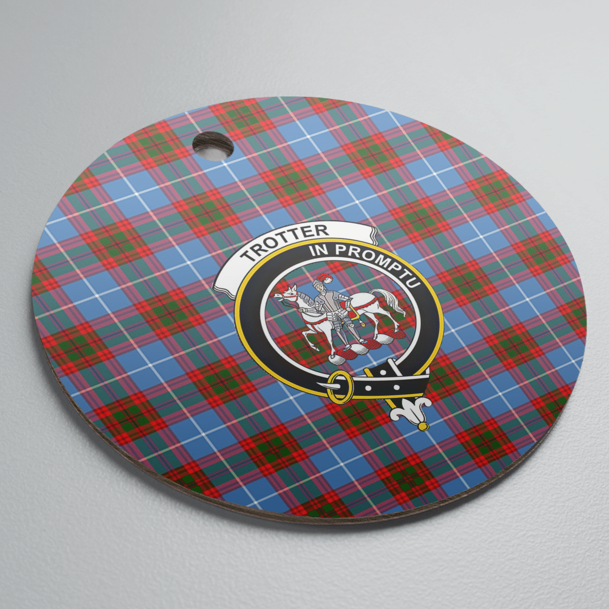 Clan Trotter Tartan Crest Round Ceramic Ornament GJ42 Trotter Tartan Tartan Christmas   