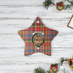 Clan Drummond of Strathallan Tartan Crest Star Ceramic Ornament OB70 Drummond of Strathallan Tartan Tartan Christmas   