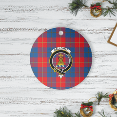 Clan Galloway Red Tartan Crest Round Ceramic Ornament TU41 Galloway Red Tartan Tartan Christmas   