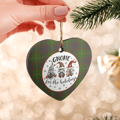 Clan Durie Tartan Tartan Crest Gnome Heart Ceramic Ornament LT52 Durie Tartan Tartan Christmas   