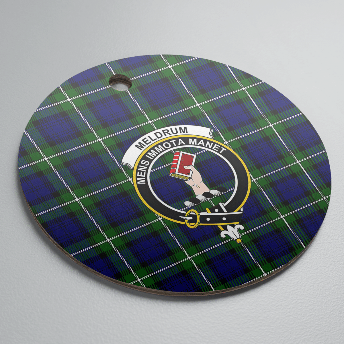 Clan Meldrum Forbes Tartan Crest Round Ceramic Ornament II88 Meldrum Forbes Tartan Tartan Christmas   