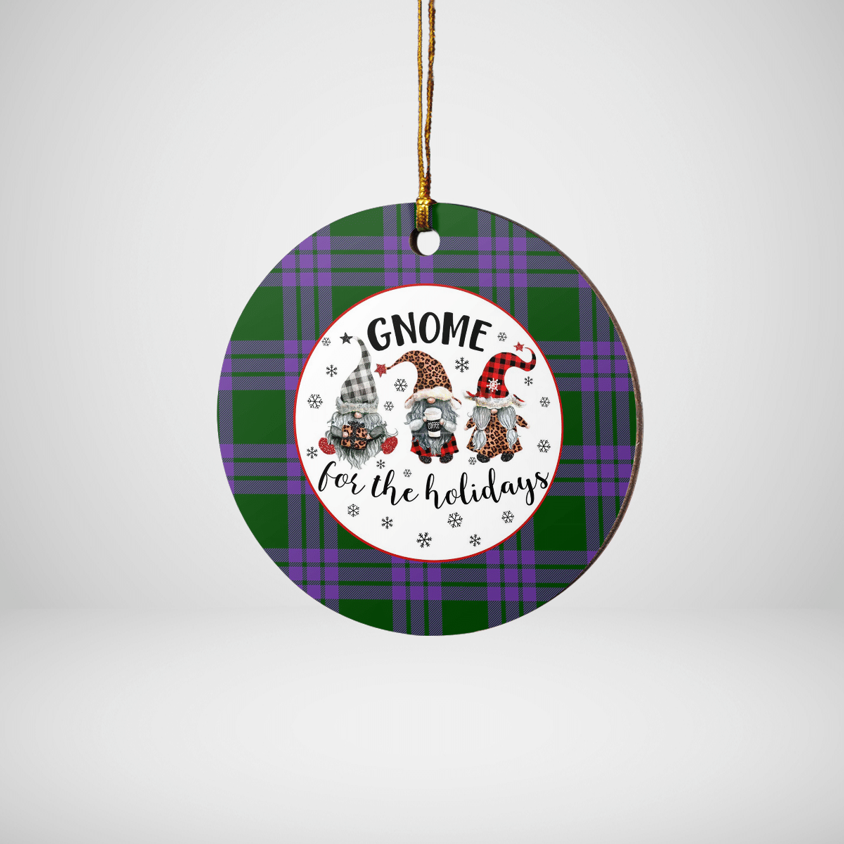 Clan Elphinstone Tartan Tartan Crest Gnome Round Ceramic Ornament NK85 Elphinstone Tartan Tartan Christmas   