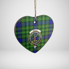 Clan Rollo Tartan Crest Heart Ceramic Ornament DZ47 Rollo Tartan Tartan Christmas   