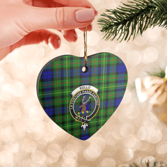 Clan Rollo Tartan Crest Heart Ceramic Ornament DZ47 Rollo Tartan Tartan Christmas   