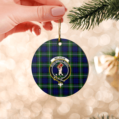 Clan Meldrum Forbes Tartan Crest Round Ceramic Ornament II88 Meldrum Forbes Tartan Tartan Christmas   