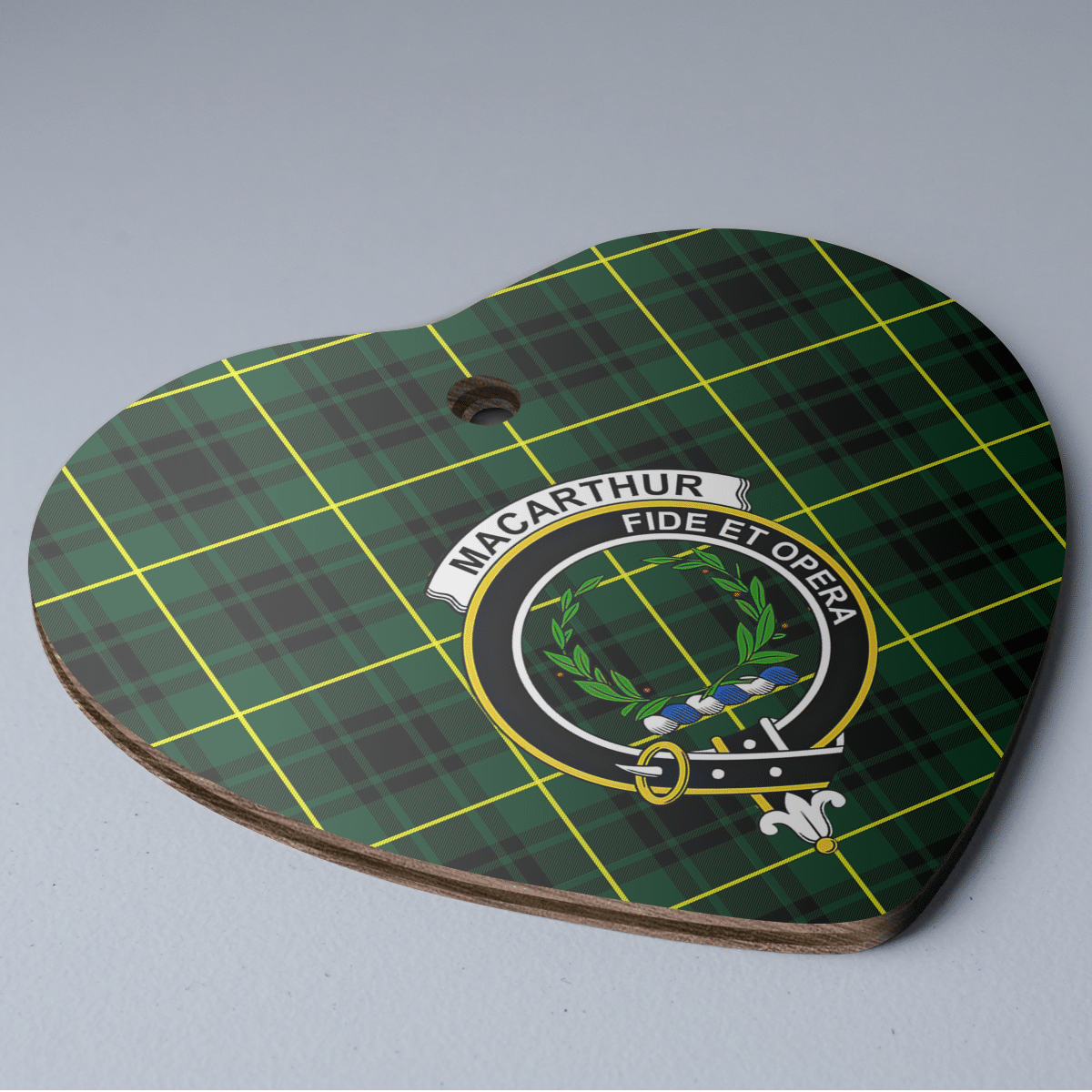 Clan MacArthur Modern Tartan Crest Heart Ceramic Ornament BE52 MacArthur Modern Tartan Tartan Christmas   