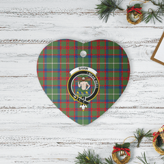 Clan Shaw Green Modern Tartan Crest Heart Ceramic Ornament MI29 Shaw Green Modern Tartan Tartan Christmas   