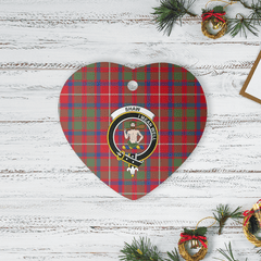 Clan Shaw Red Modern Tartan Crest Heart Ceramic Ornament CZ99 Shaw Red Modern Tartan Tartan Christmas   