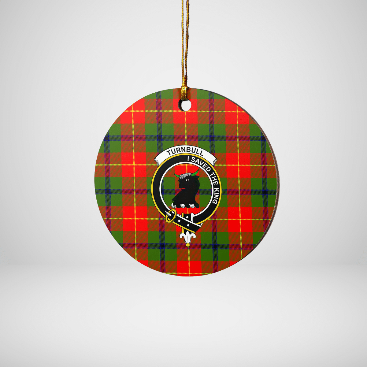 Clan Turnbull Dress Tartan Crest Round Ceramic Ornament KJ33 Turnbull Dress Tartan Tartan Christmas   