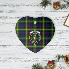 Clan Watson Modern Tartan Crest Heart Ceramic Ornament WW72 Watson Modern Tartan Tartan Christmas   