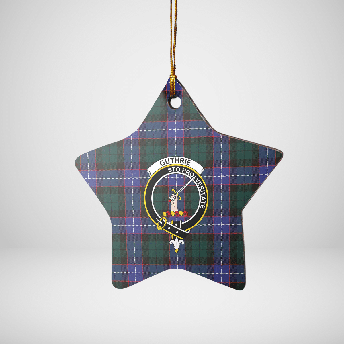 Clan Guthrie Modern Tartan Crest Star Ceramic Ornament WK82 Guthrie Modern Tartan Tartan Christmas   