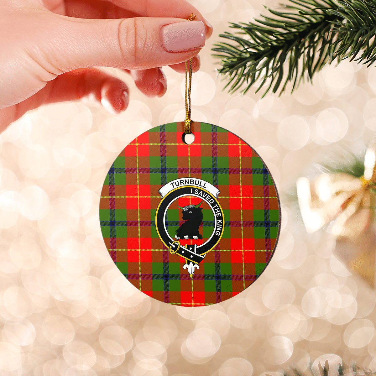 Clan Turnbull Dress Tartan Crest Round Ceramic Ornament KJ33 Turnbull Dress Tartan Tartan Christmas   