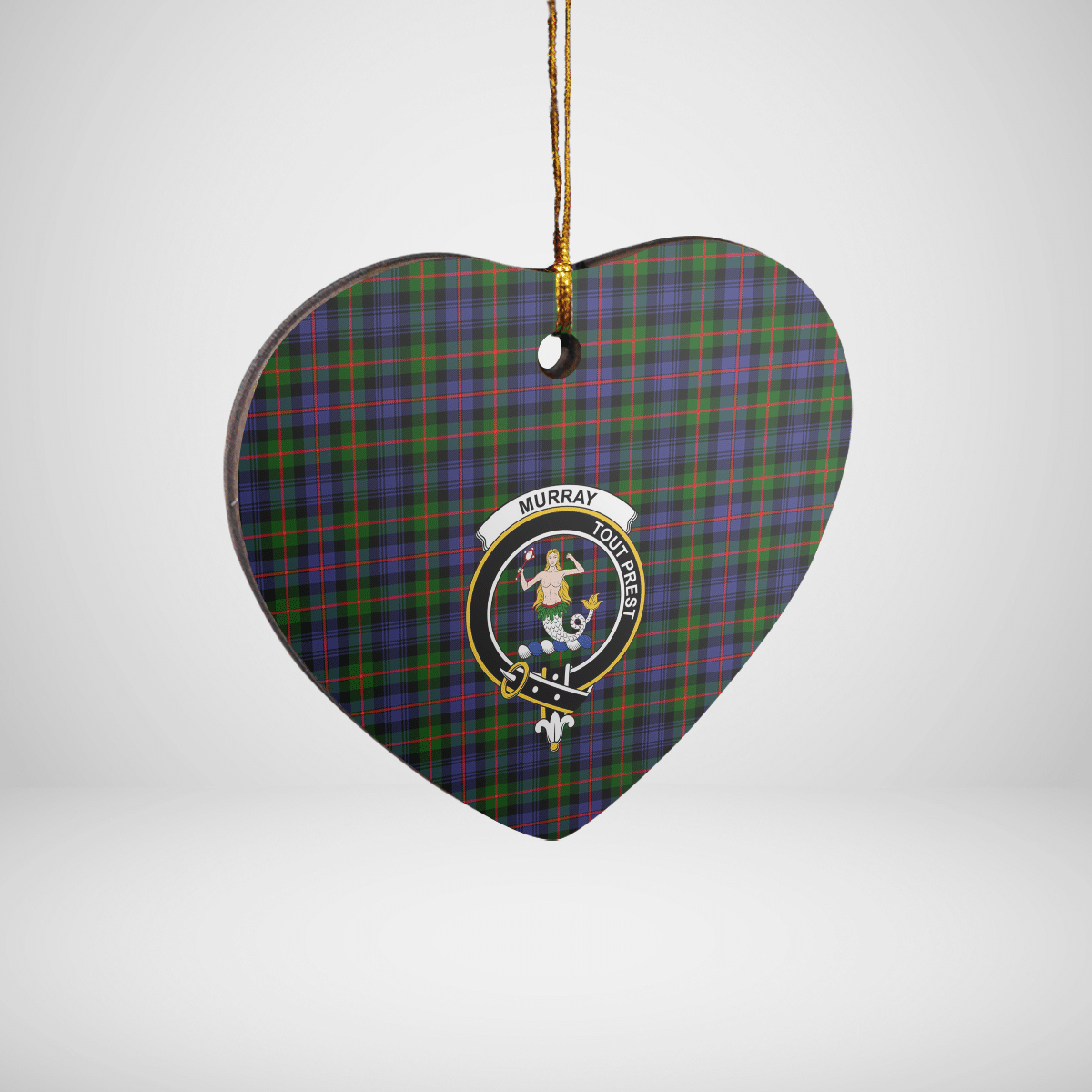 Clan Murray of Atholl Modern Tartan Crest Heart Ceramic Ornament JB19 Murray of Atholl Modern Tartan Tartan Christmas   