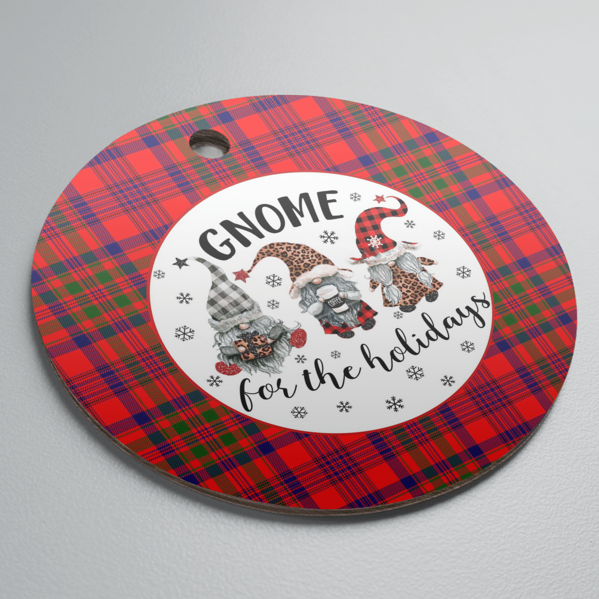 Clan Murray of Tulloch Modern Tartan Tartan Crest Gnome Round Ceramic Ornament JQ62 Murray of Tulloch Modern Tartan Tartan Christmas   