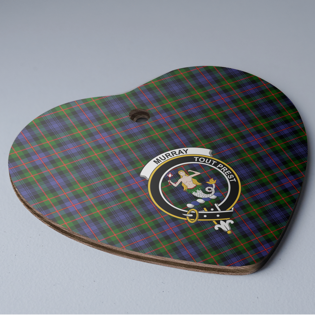 Clan Murray of Atholl Modern Tartan Crest Heart Ceramic Ornament JB19 Murray of Atholl Modern Tartan Tartan Christmas   