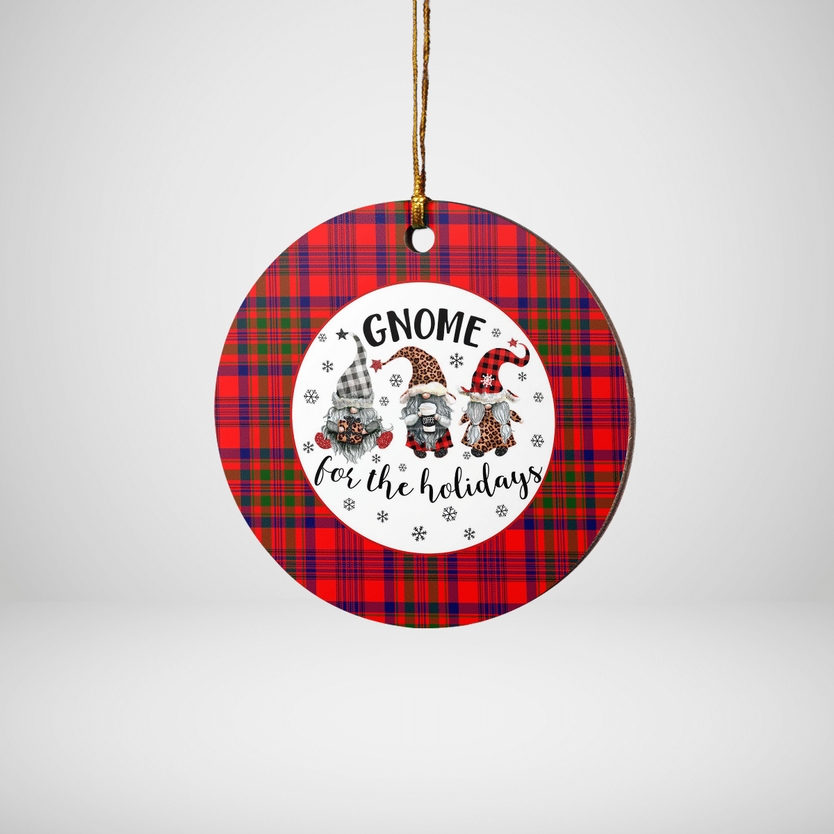 Clan Murray of Tulloch Modern Tartan Tartan Crest Gnome Round Ceramic Ornament JQ62 Murray of Tulloch Modern Tartan Tartan Christmas   