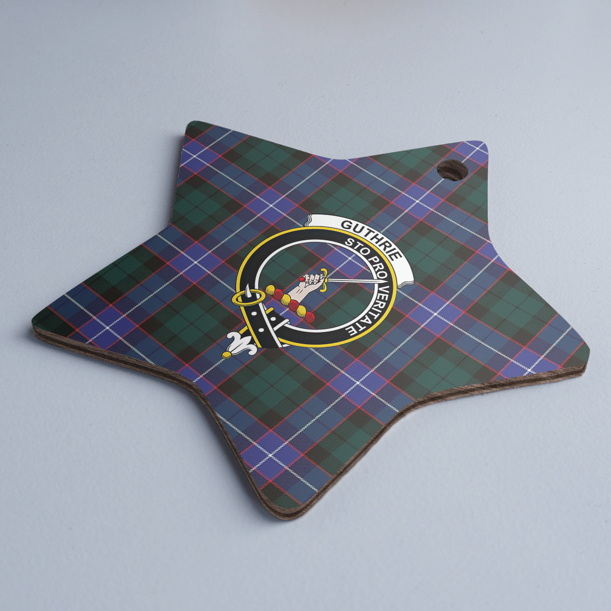 Clan Guthrie Modern Tartan Crest Star Ceramic Ornament WK82 Guthrie Modern Tartan Tartan Christmas   