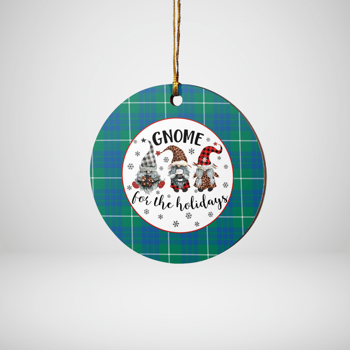 Clan Hamilton Hunting Ancient Tartan Tartan Crest Gnome Round Ceramic Ornament YQ14 Hamilton Hunting Ancient Tartan Tartan Christmas   