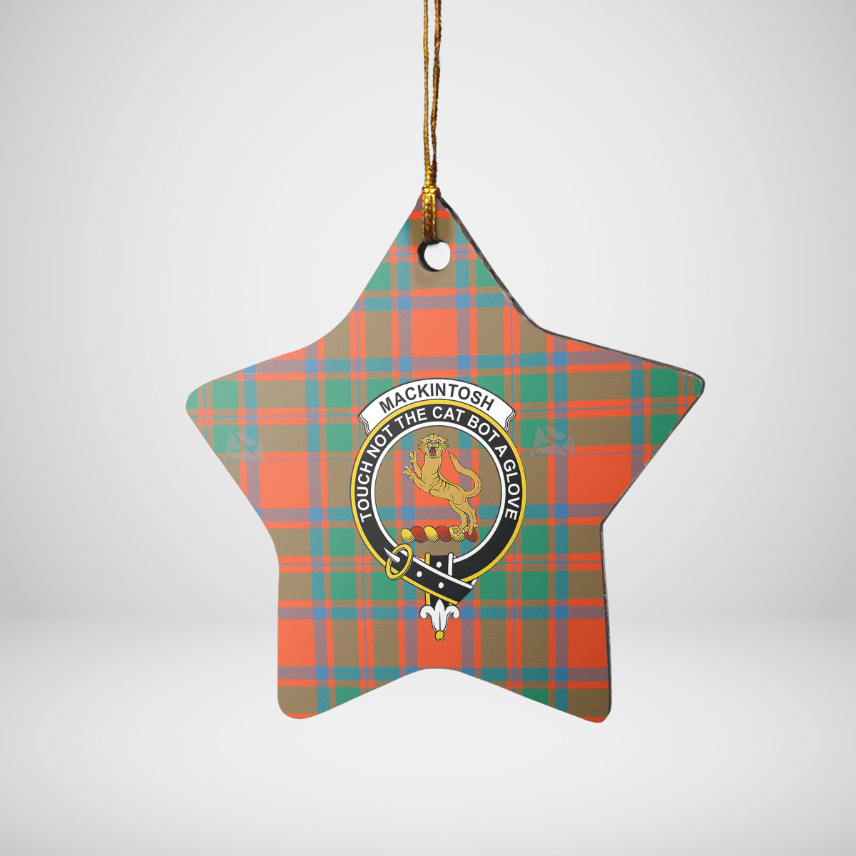 Clan MacKintosh Ancient Tartan Crest Star Ceramic Ornament CI63 MacKintosh Ancient Tartan Tartan Christmas   