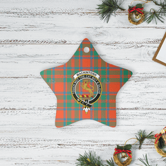 Clan MacKintosh Ancient Tartan Crest Star Ceramic Ornament CI63 MacKintosh Ancient Tartan Tartan Christmas   