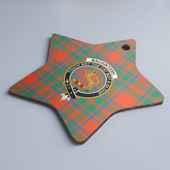 Clan MacKintosh Ancient Tartan Crest Star Ceramic Ornament CI63 MacKintosh Ancient Tartan Tartan Christmas   