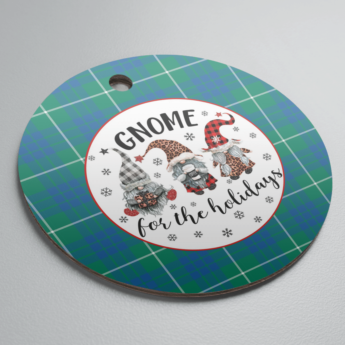 Clan Hamilton Hunting Ancient Tartan Tartan Crest Gnome Round Ceramic Ornament YQ14 Hamilton Hunting Ancient Tartan Tartan Christmas   