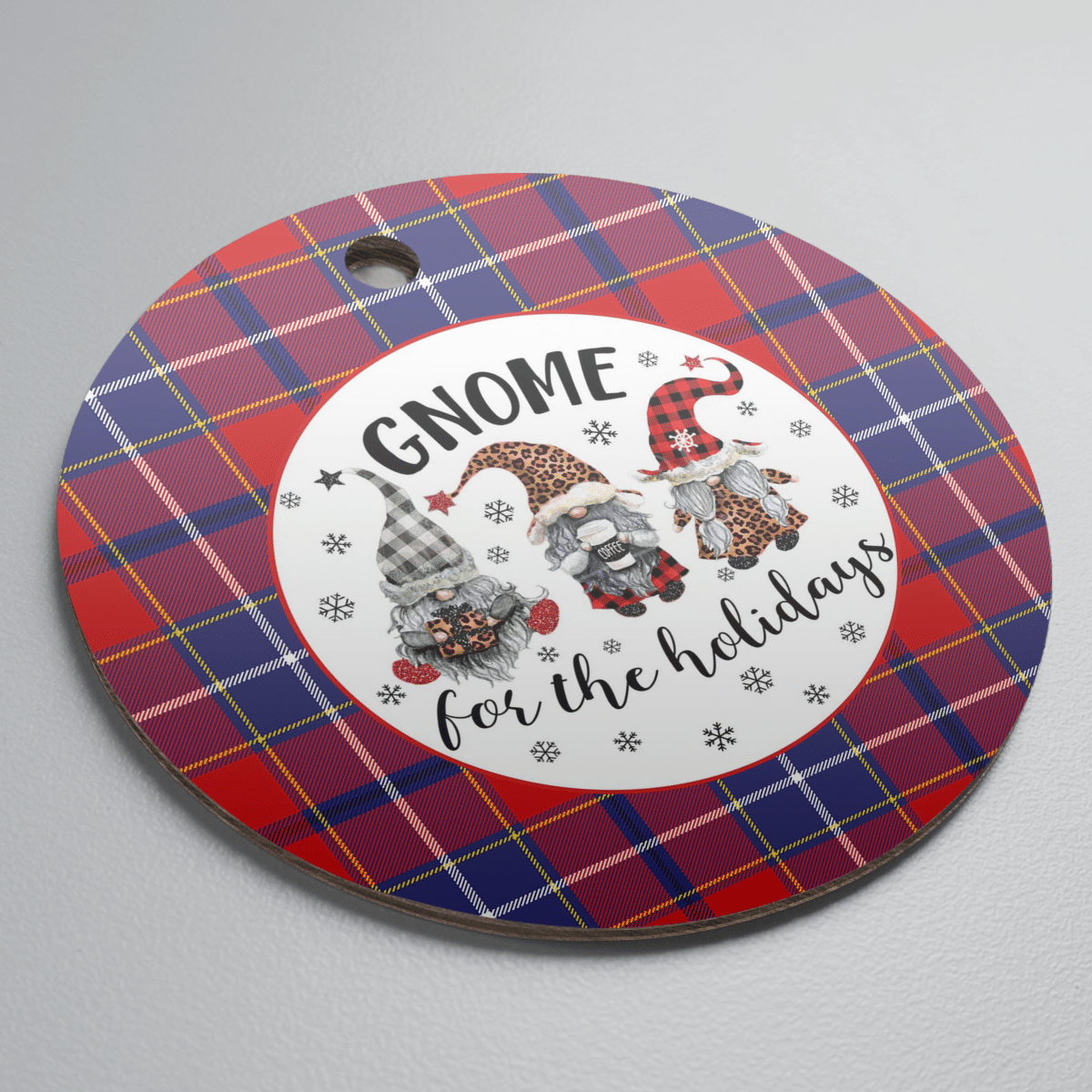 Clan Wishart Dress Tartan Tartan Crest Gnome Round Ceramic Ornament NM18 Wishart Dress Tartan Tartan Christmas   