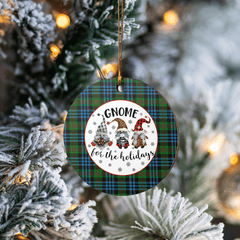 Clan Newlands Tartan Tartan Crest Gnome Round Ceramic Ornament KO38 Newlands Tartan Tartan Christmas   