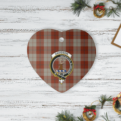 Clan Davidson Dress Dancers Tartan Crest Heart Ceramic Ornament FE25 Davidson Dress Dancers Tartan Tartan Christmas   