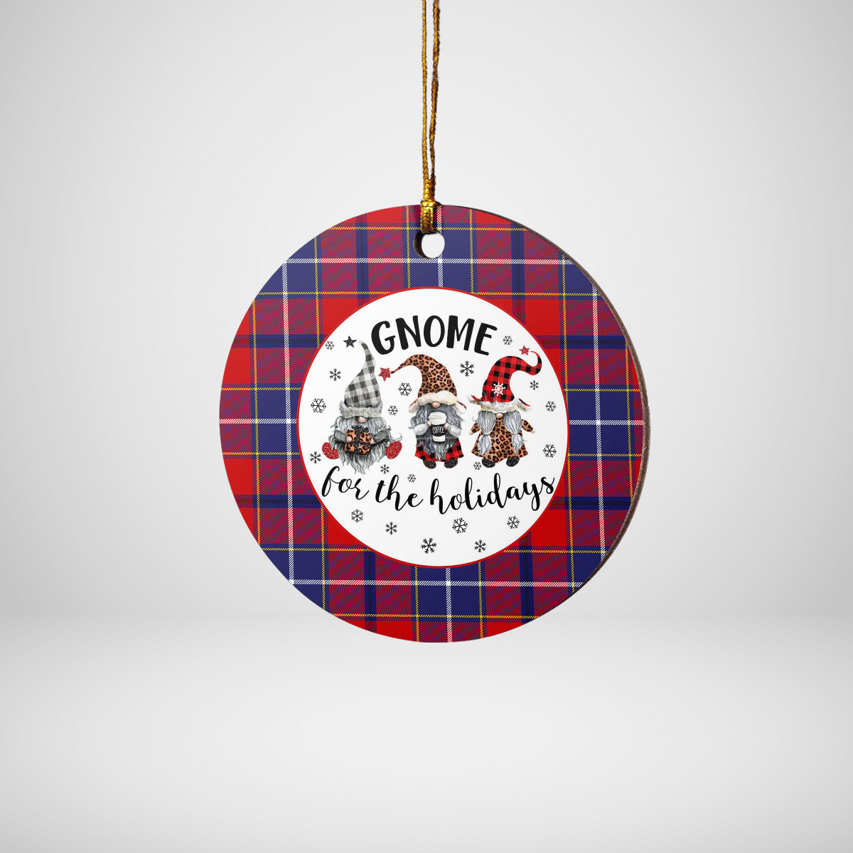 Clan Wishart Dress Tartan Tartan Crest Gnome Round Ceramic Ornament NM18 Wishart Dress Tartan Tartan Christmas   