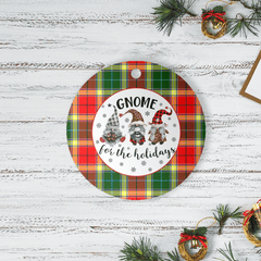 Clan Gibbs Tartan Tartan Crest Gnome Round Ceramic Ornament WX49 Gibbs Tartan Tartan Christmas   