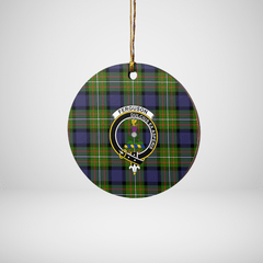 Clan Fergusson Modern Tartan Crest Round Ceramic Ornament WJ54 Fergusson Modern Tartan Tartan Christmas   