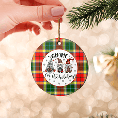 Clan Gibbs Tartan Tartan Crest Gnome Round Ceramic Ornament WX49 Gibbs Tartan Tartan Christmas   