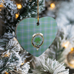 Clan Irvine Tartan Crest Heart Ceramic Ornament BZ41 Irvine Tartan Tartan Christmas   