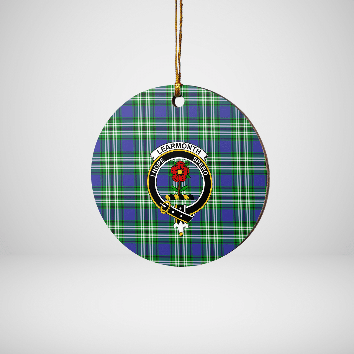 Clan Learmonth Tartan Crest Round Ceramic Ornament BD46 Learmonth Tartan Tartan Christmas   