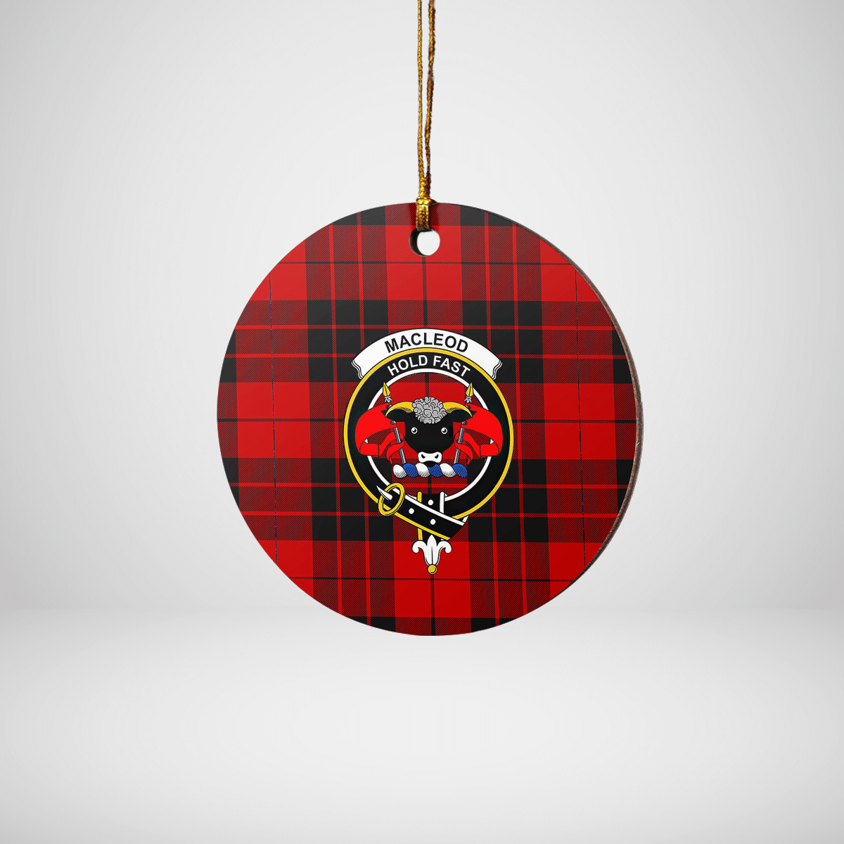 Clan MacLeod of Raasay Tartan Crest Round Ceramic Ornament NZ99 MacLeod of Raasay Tartan Tartan Christmas   