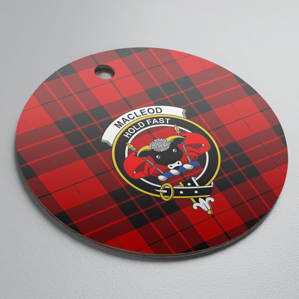 Clan MacLeod of Raasay Tartan Crest Round Ceramic Ornament NZ99 MacLeod of Raasay Tartan Tartan Christmas   