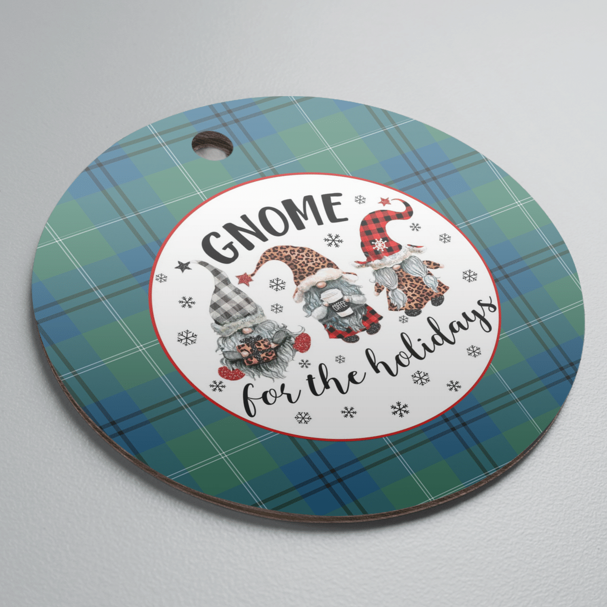 Clan Oliphant Ancient Tartan Tartan Crest Gnome Round Ceramic Ornament LM98 Oliphant Ancient Tartan Tartan Christmas   