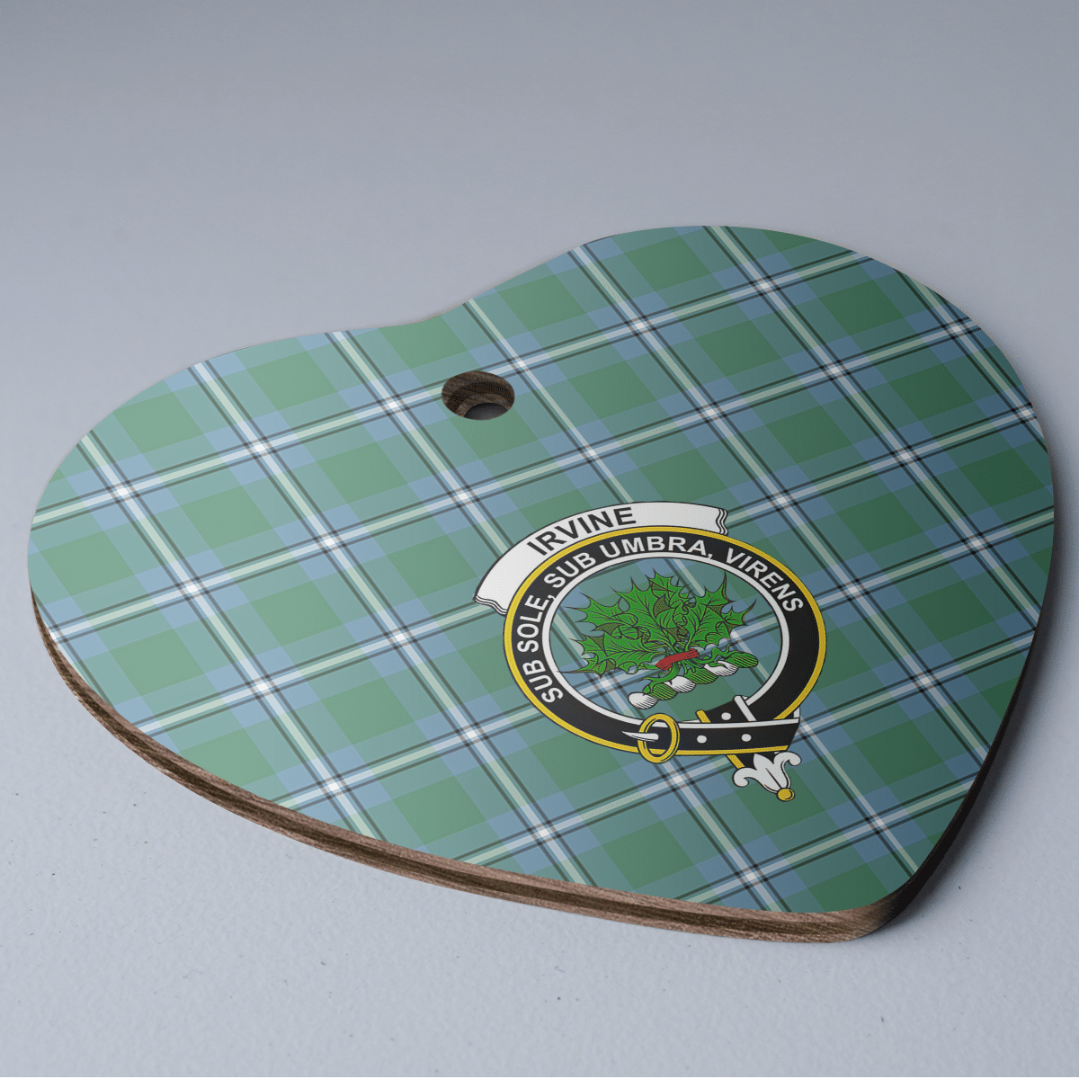 Clan Irvine Tartan Crest Heart Ceramic Ornament BZ41 Irvine Tartan Tartan Christmas   