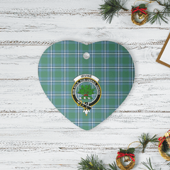 Clan Irvine Tartan Crest Heart Ceramic Ornament BZ41 Irvine Tartan Tartan Christmas   