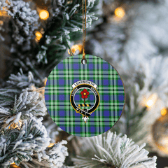 Clan Learmonth Tartan Crest Round Ceramic Ornament BD46 Learmonth Tartan Tartan Christmas   