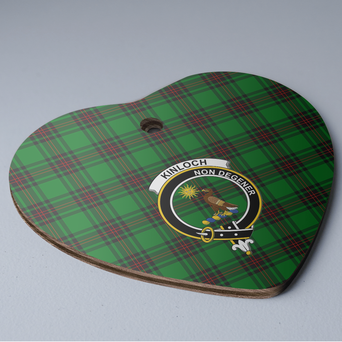 Clan Kinloch Tartan Crest Heart Ceramic Ornament DM87 Kinloch Tartan Tartan Christmas   