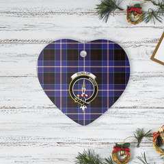 Clan Dunlop Modern Tartan Crest Heart Ceramic Ornament DK46 Dunlop Modern Tartan Tartan Christmas   