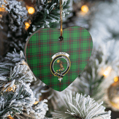 Clan Kinloch Tartan Crest Heart Ceramic Ornament DM87 Kinloch Tartan Tartan Christmas   