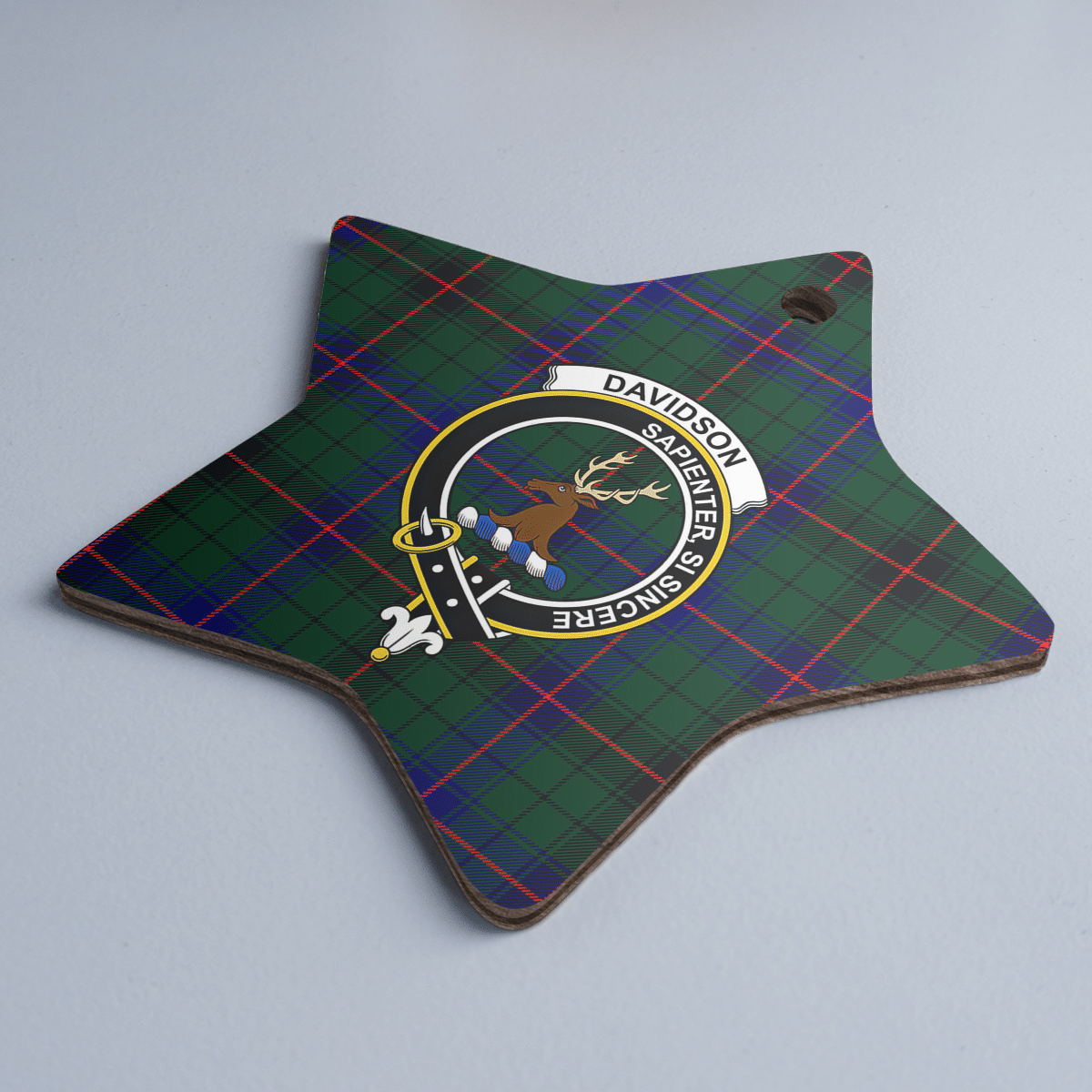 Clan Davidson Modern Tartan Crest Star Ceramic Ornament BD67 Davidson Modern Tartan Tartan Christmas   