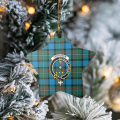 Clan Fergusson Ancient Tartan Crest Star Ceramic Ornament SQ53 Fergusson Ancient Tartan Tartan Christmas   