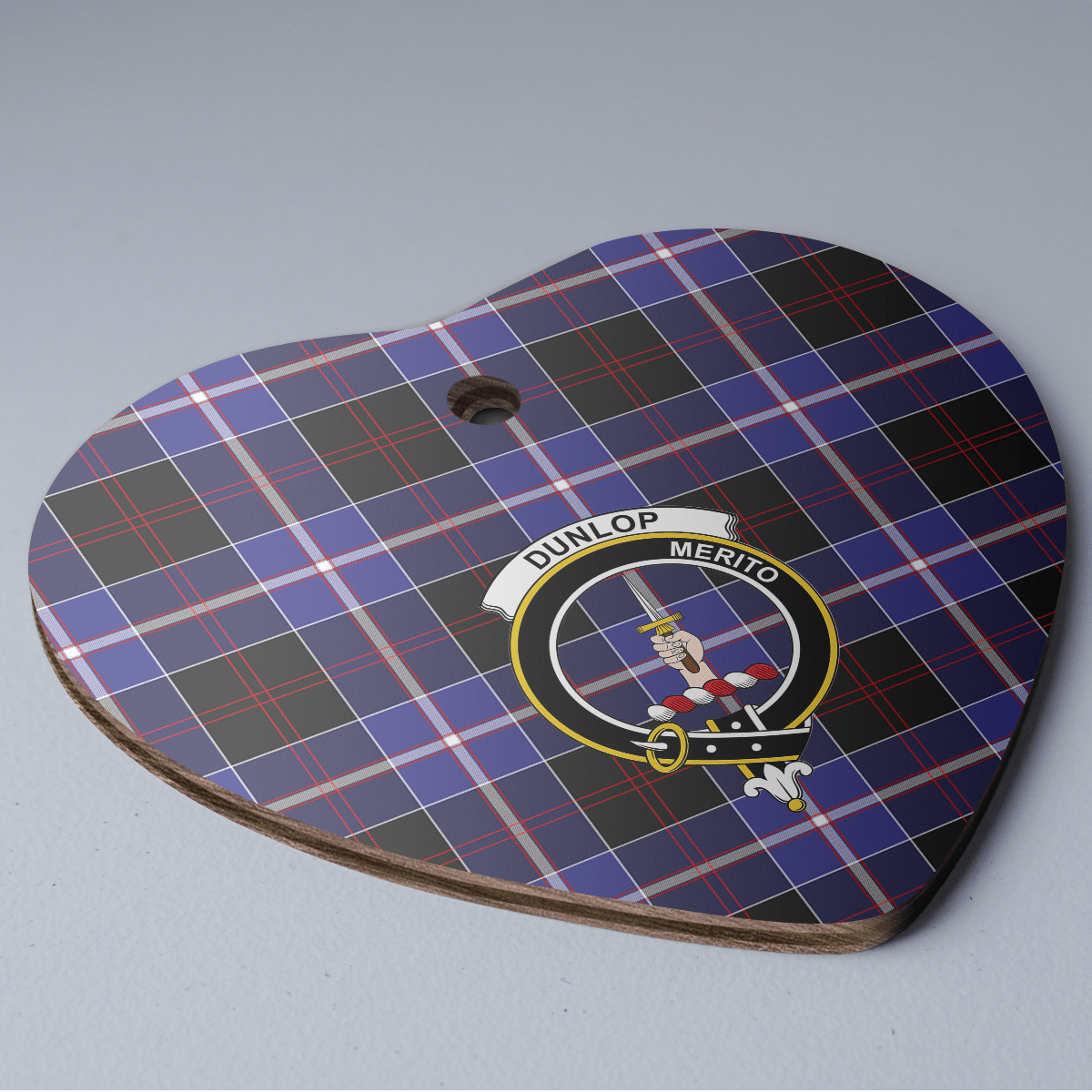 Clan Dunlop Modern Tartan Crest Heart Ceramic Ornament DK46 Dunlop Modern Tartan Tartan Christmas   