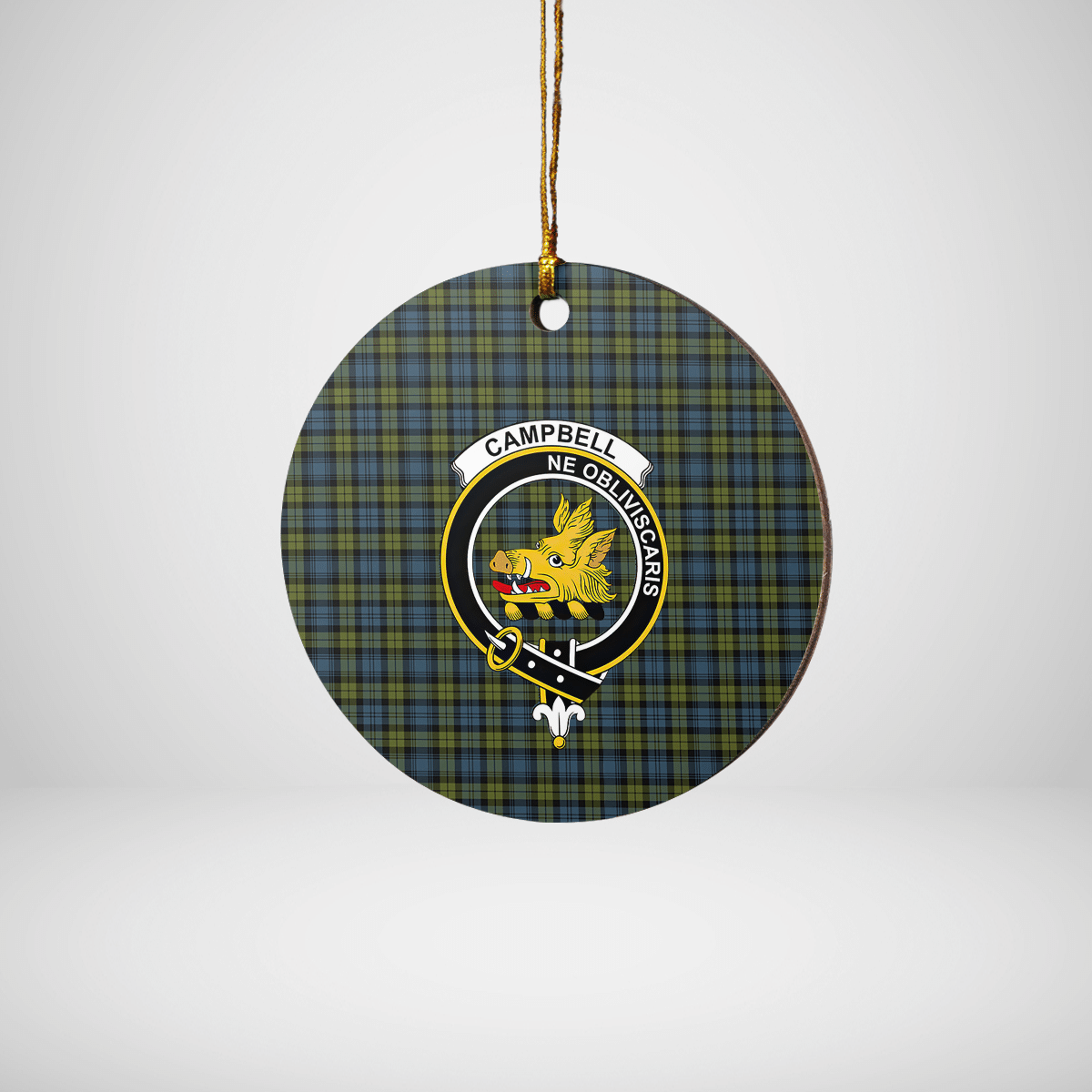 Clan Campbell Tartan Crest Round Ceramic Ornament ZR76 Campbell Tartan Tartan Christmas   